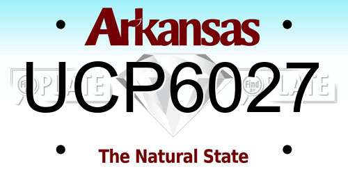 UCP6027 Arkansas License Plate
