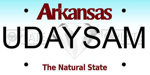 UDAYSAM Arkansas License Plate