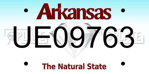 UE09763 Arkansas License Plate