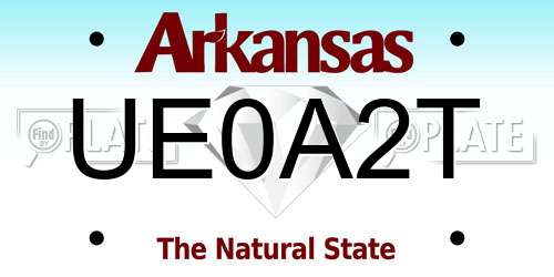 UE0A2T Arkansas License Plate