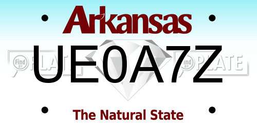 UE0A7Z Arkansas License Plate