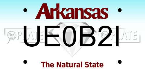 UE0B2I Arkansas License Plate