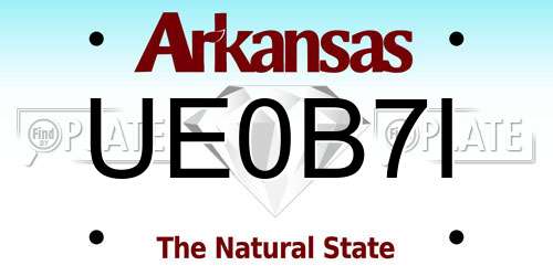 UE0B7I Arkansas License Plate