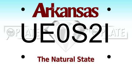 UE0S2I Arkansas License Plate