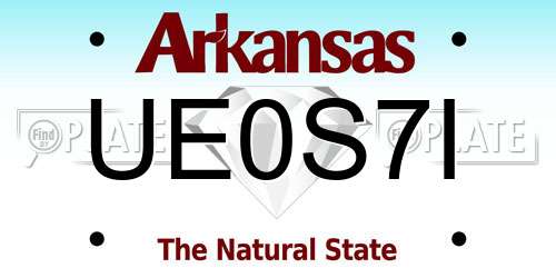 UE0S7I Arkansas License Plate