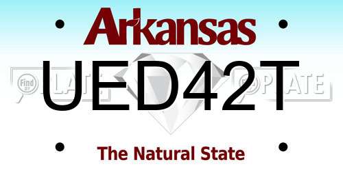 UED42T Arkansas License Plate