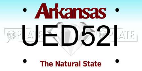 UED52I Arkansas License Plate