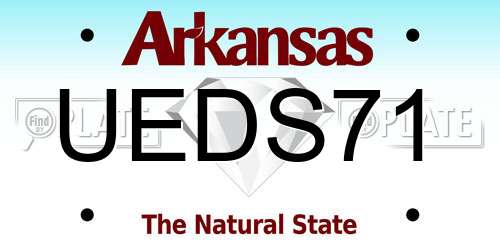 UEDS71 Arkansas License Plate