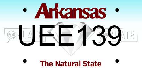 UEE139 Arkansas License Plate