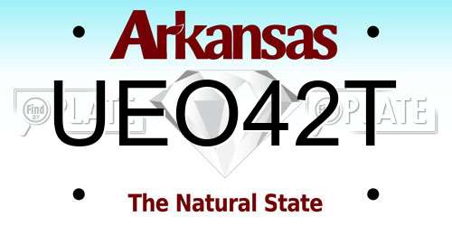 UEO42T Arkansas License Plate