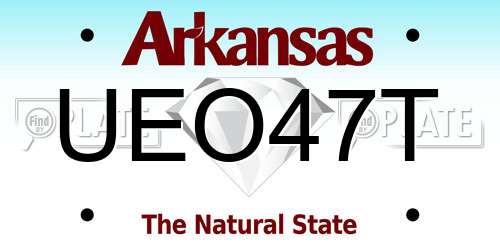 UEO47T Arkansas License Plate