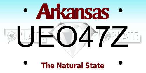 UEO47Z Arkansas License Plate