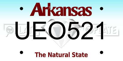 UEO521 Arkansas License Plate
