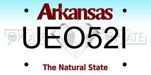 UEO52I Arkansas License Plate