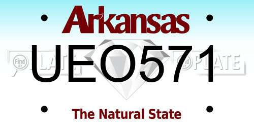 UEO571 Arkansas License Plate