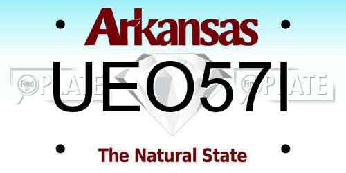 UEO57I Arkansas License Plate