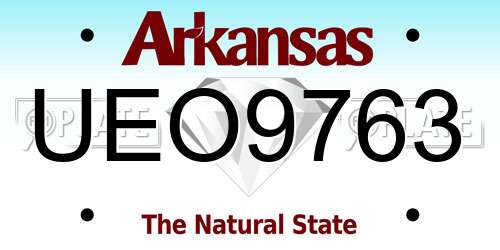 UEO9763 Arkansas License Plate