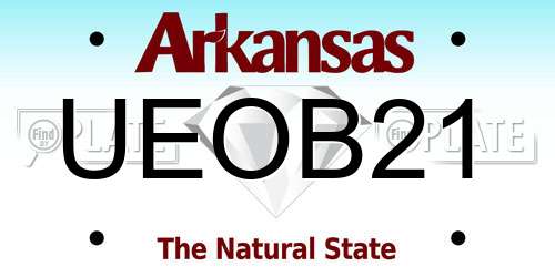 UEOB21 Arkansas License Plate