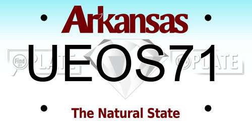 UEOS71 Arkansas License Plate