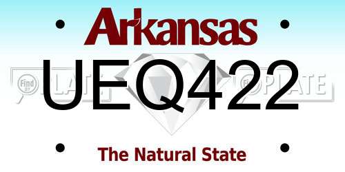 UEQ422 Arkansas License Plate