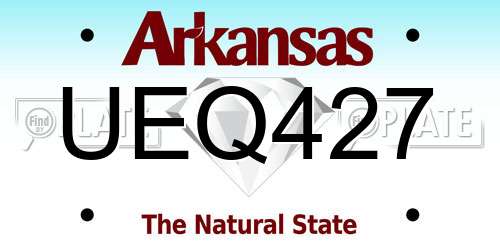UEQ427 Arkansas License Plate