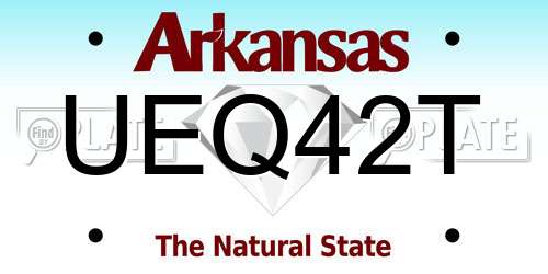 UEQ42T Arkansas License Plate