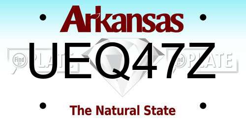 UEQ47Z Arkansas License Plate