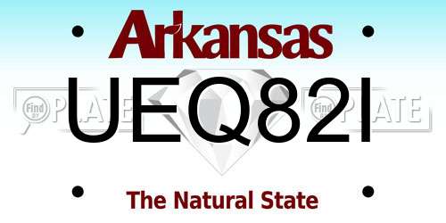 UEQ82I Arkansas License Plate