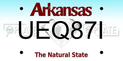 UEQ87I Arkansas License Plate