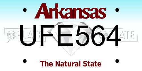 UFE564 Arkansas License Plate