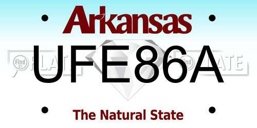 UFE86A Arkansas License Plate