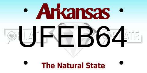 UFEB64 Arkansas License Plate