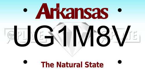 UG1M8V Arkansas License Plate