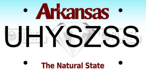 UHYSZSS Arkansas License Plate