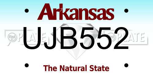UJB552 Arkansas License Plate