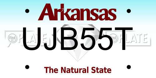 UJB55T Arkansas License Plate