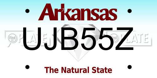 UJB55Z Arkansas License Plate
