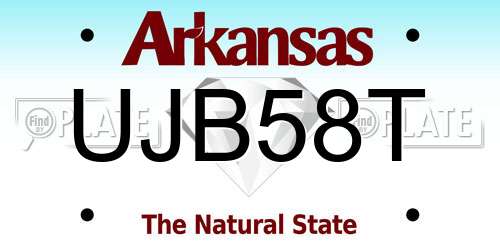 UJB58T Arkansas License Plate