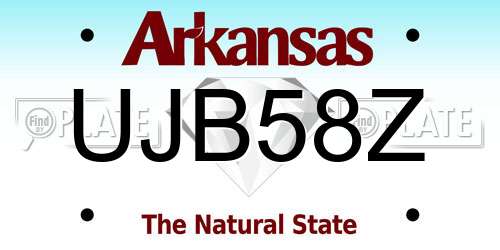 UJB58Z Arkansas License Plate