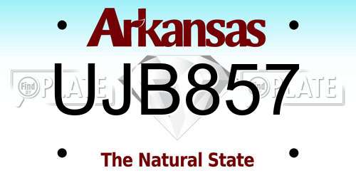 UJB857 Arkansas License Plate