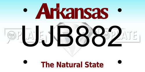 UJB882 Arkansas License Plate