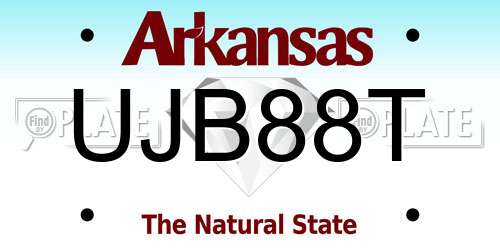 UJB88T Arkansas License Plate