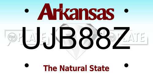 UJB88Z Arkansas License Plate