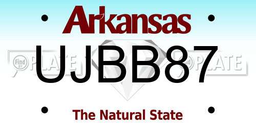 UJBB87 Arkansas License Plate