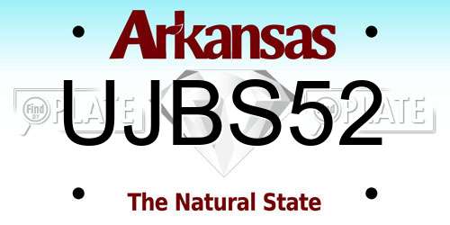 UJBS52 Arkansas License Plate