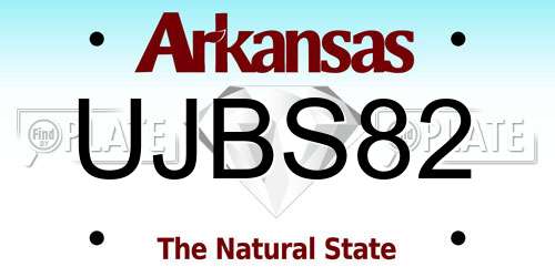 UJBS82 Arkansas License Plate