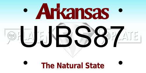 UJBS87 Arkansas License Plate