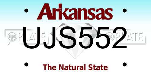 UJS552 Arkansas License Plate