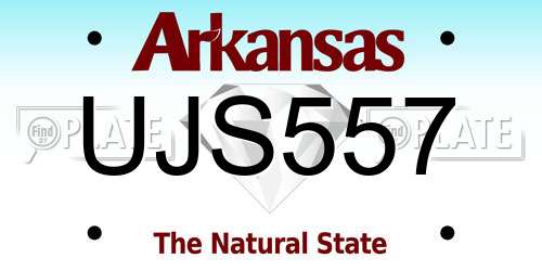 UJS557 Arkansas License Plate