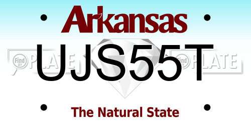 UJS55T Arkansas License Plate